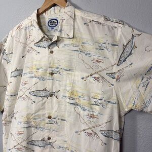 Vintage AFTCO Aloha Men's Fishing-Themed Short Sleeve Shirt‎